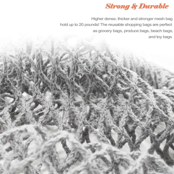 French Cotton Market Net Tote/Bag/Lt Natural/Short - Picture 7 of 8